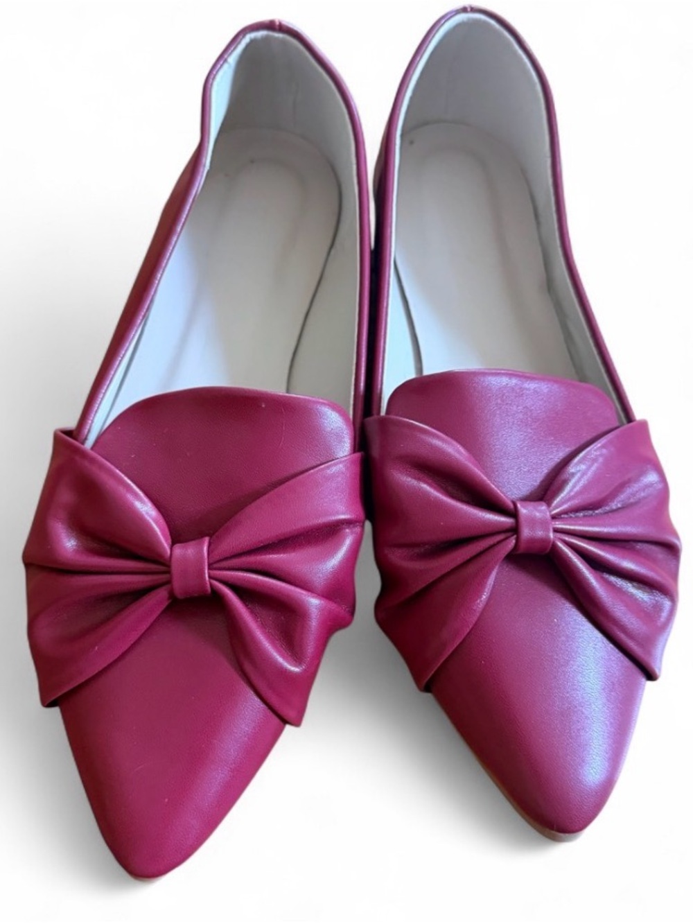 Women’s Pointed Bow Flats - Berry Pink
